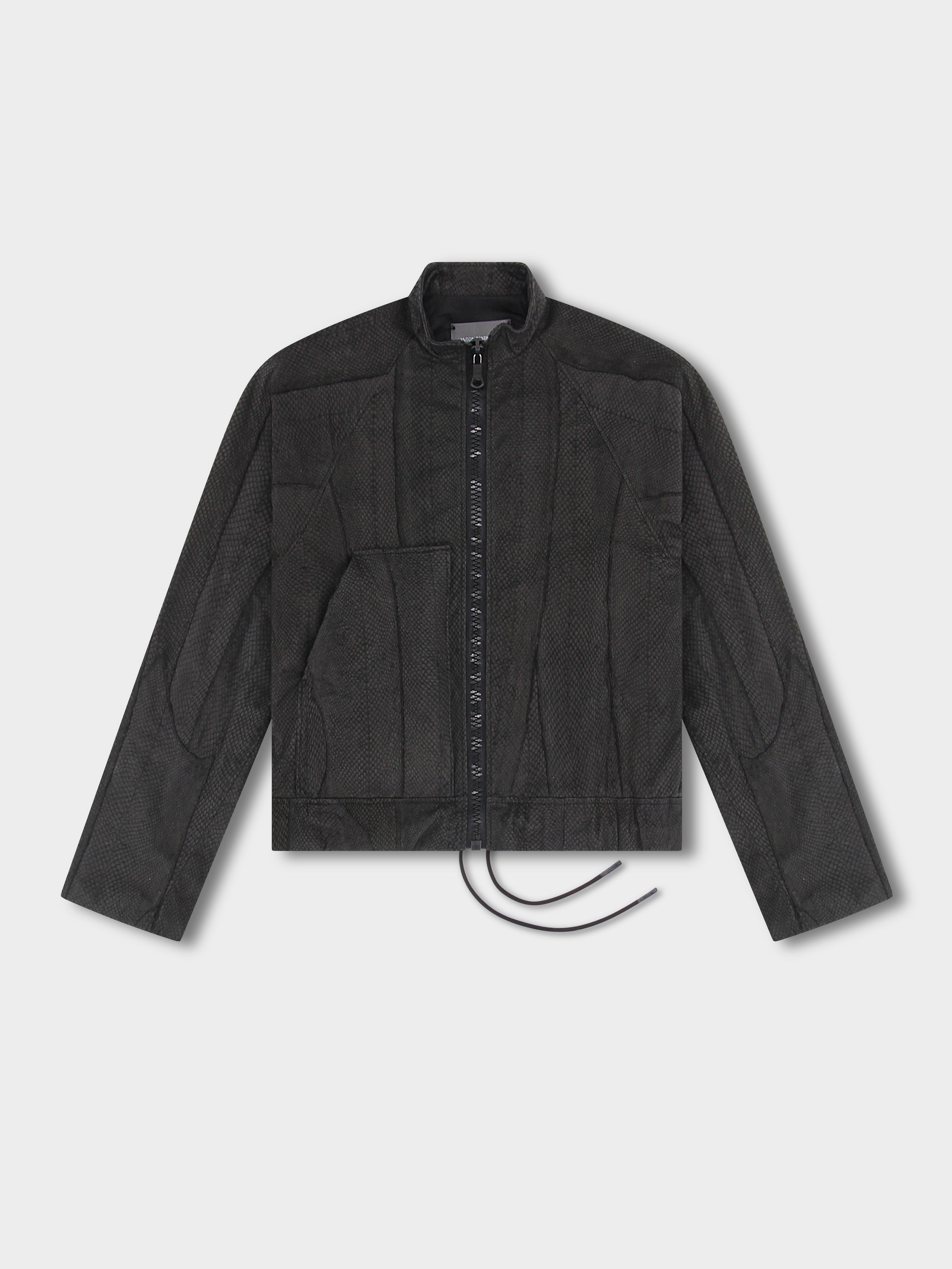 Salmon Leather Zip Jacket