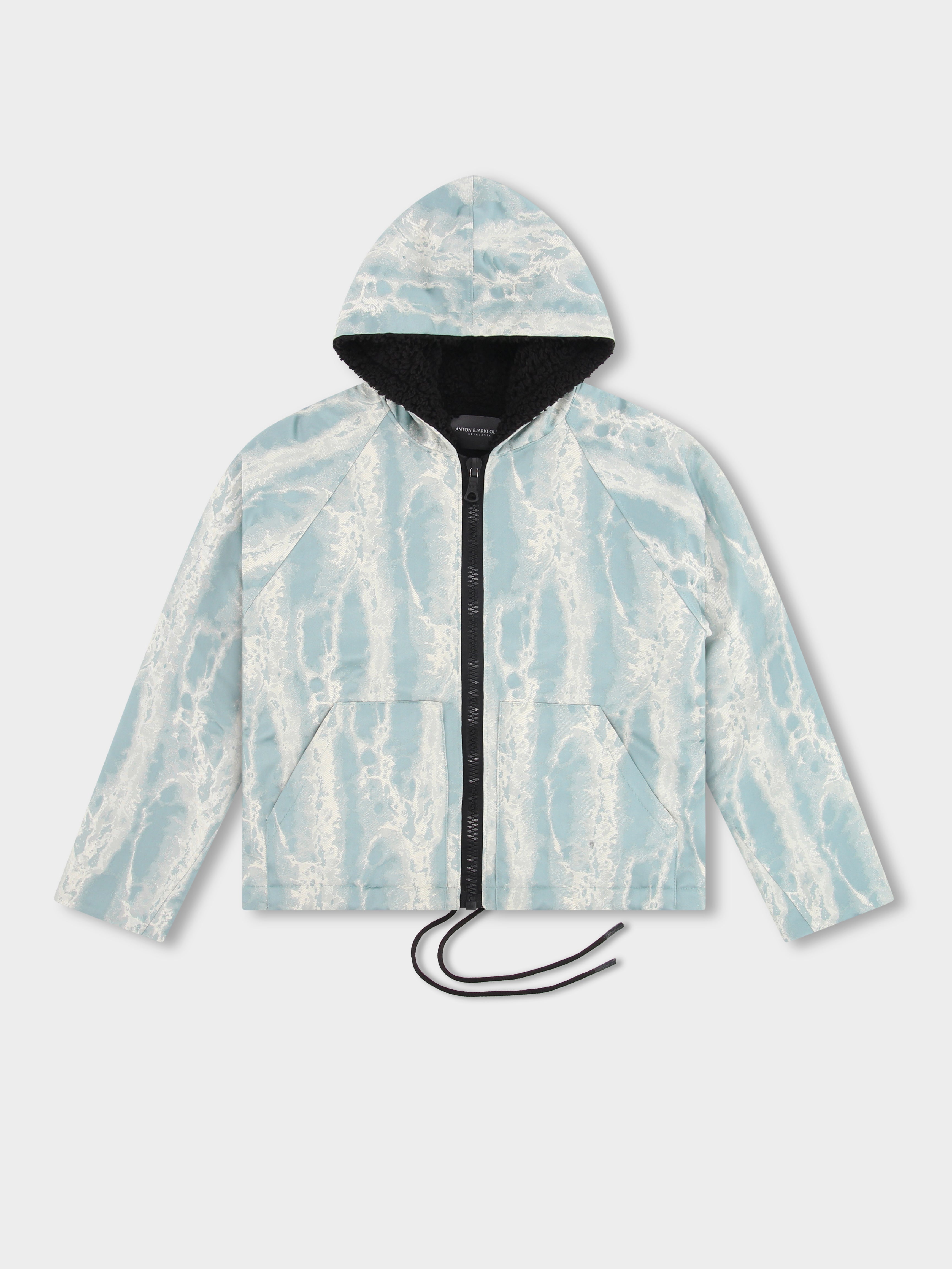 Hooded Damask Zip Jacket