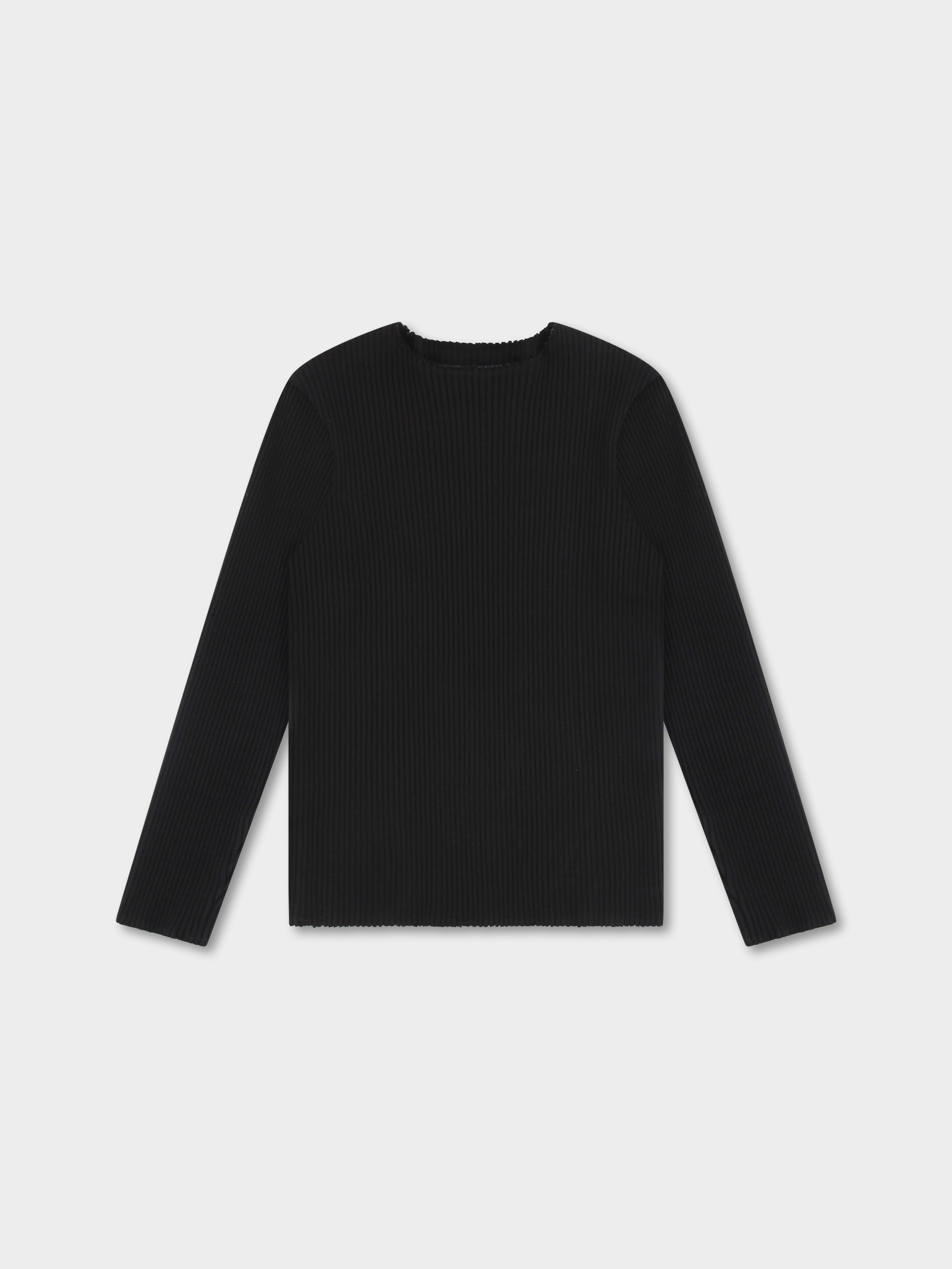Rib Knit Long Sleeved T-Shirt