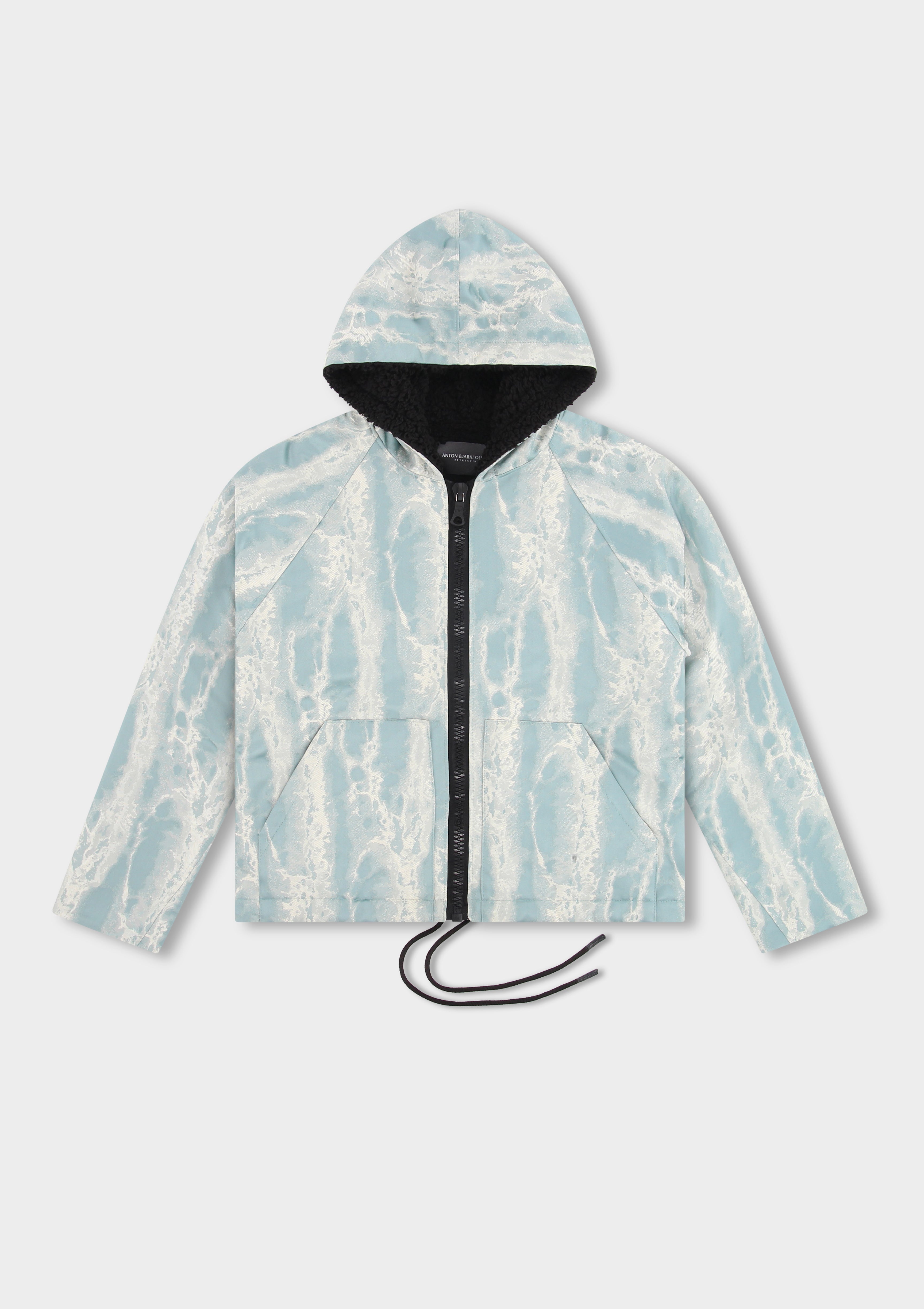 Hooded Damask Zip Jacket