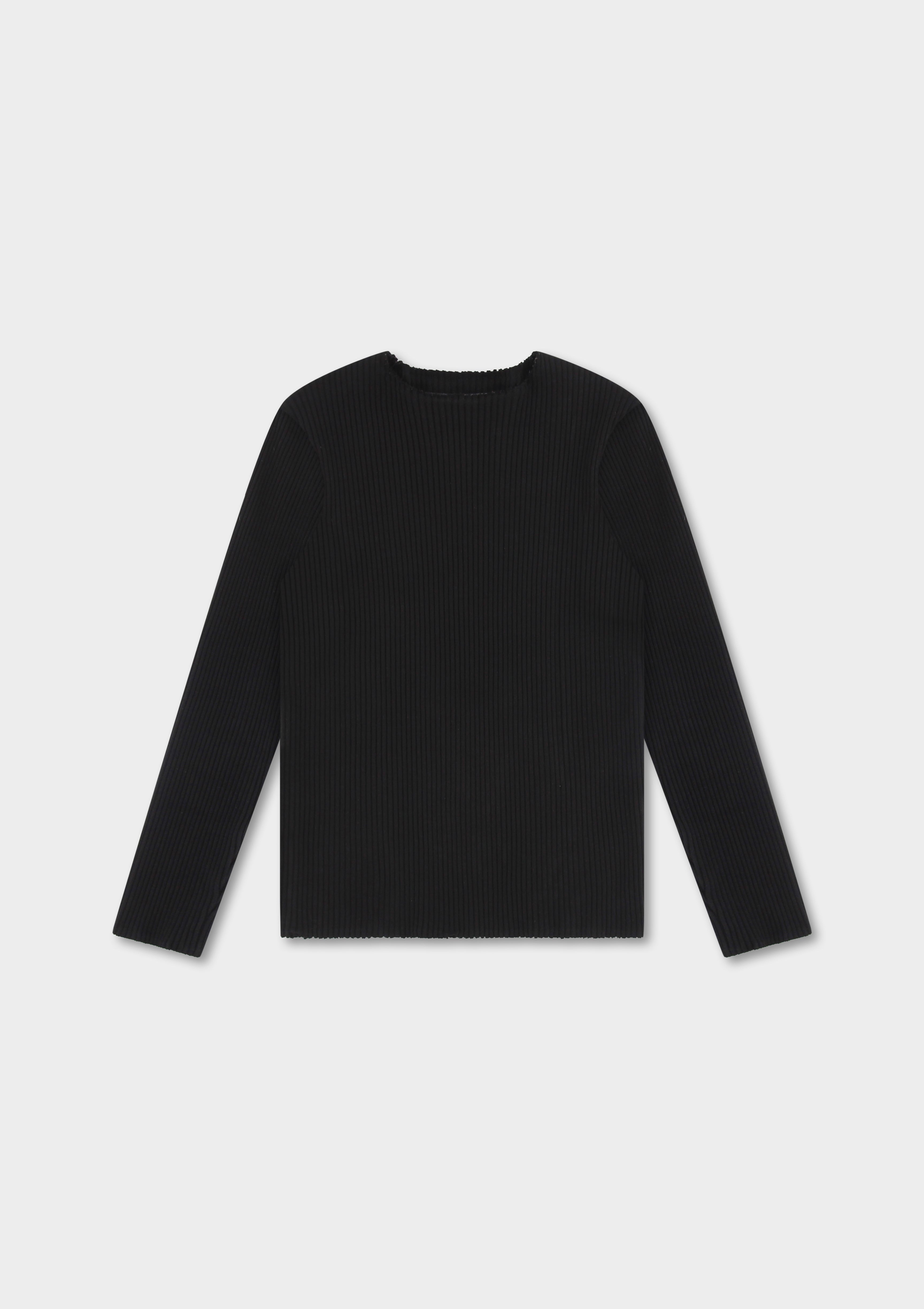 Rib Knit Long Sleeved T-Shirt