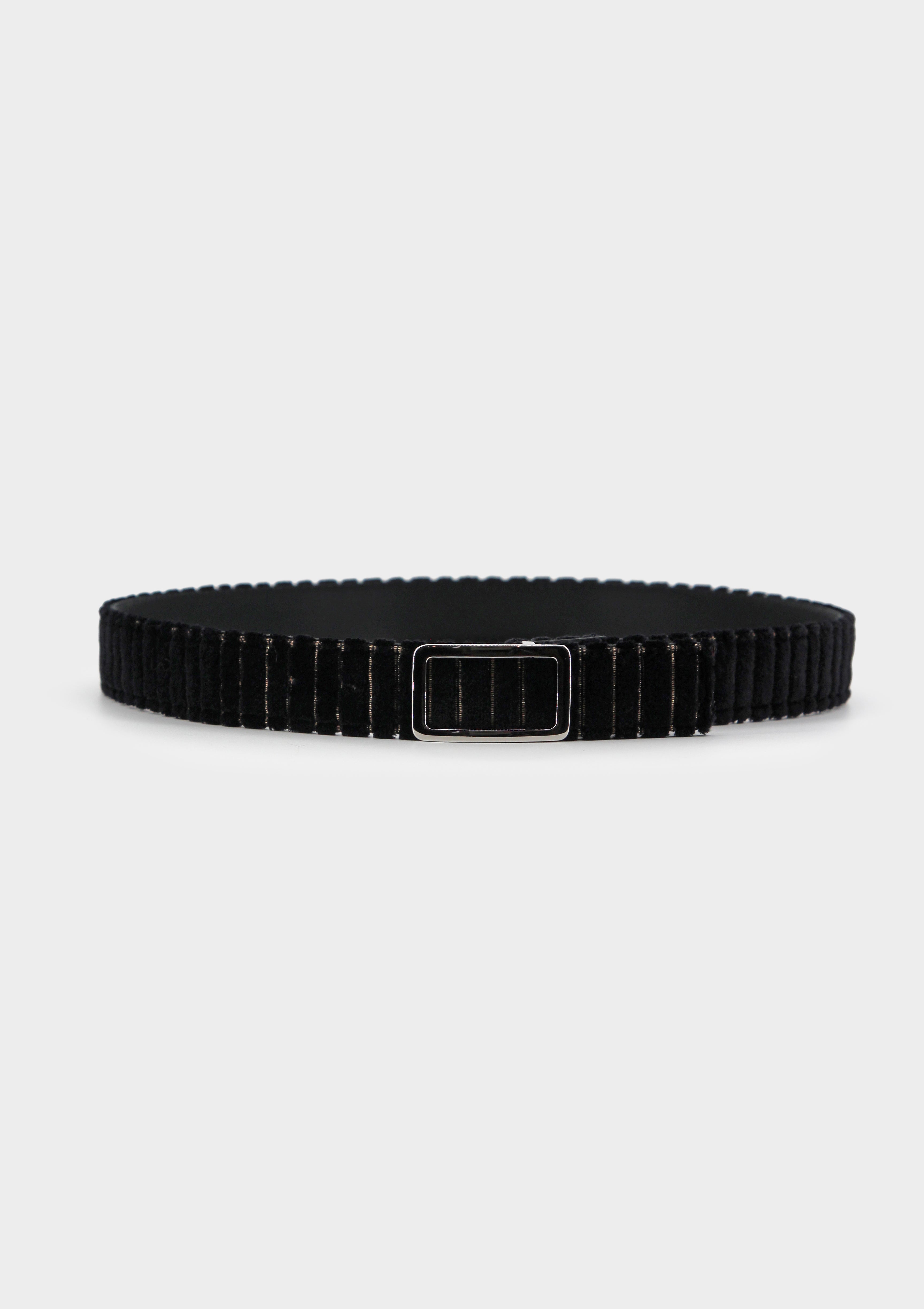 Stripe Jacquard Velvet Belt