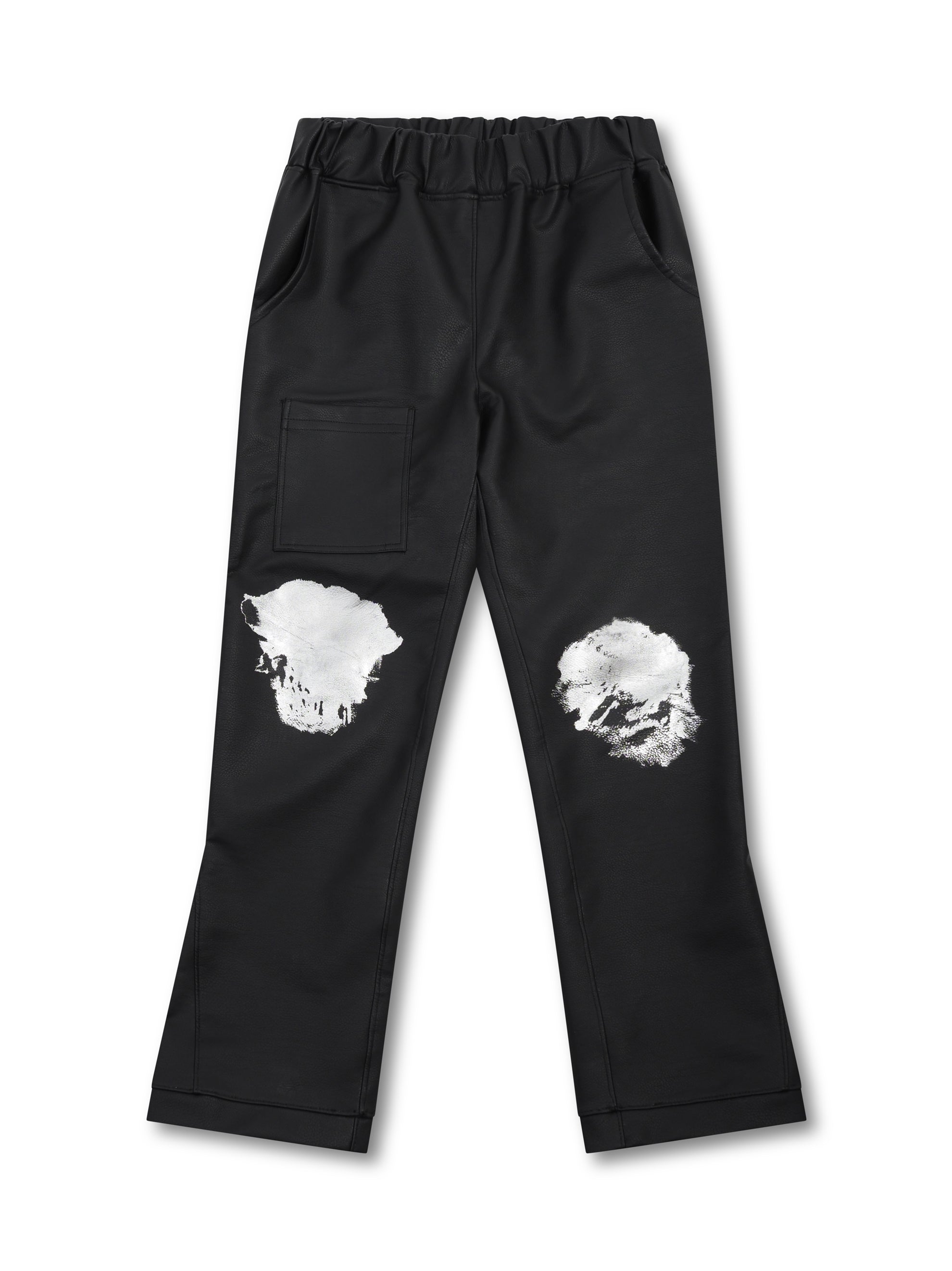 LEATHER FLARED CHROME PANT